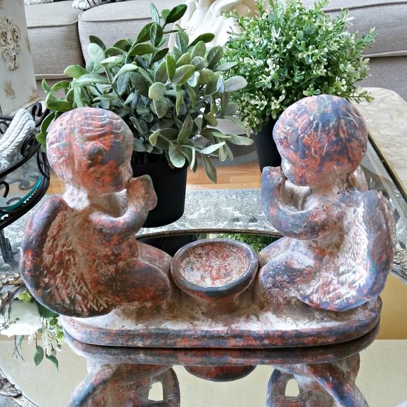 SO ORNATE Vintage PRAYING Angel CHERUBS